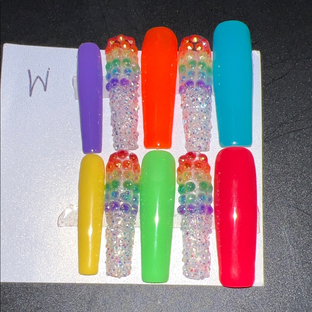 Colorful Press-On Nails Set